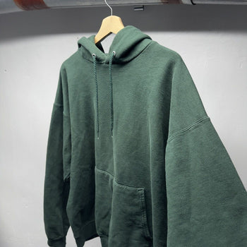 2000s Blank Green Boxy Wide Fit Hoodie