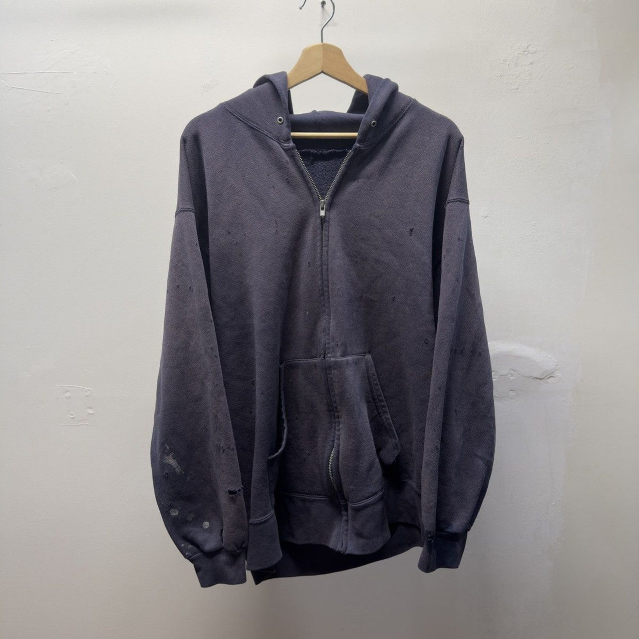 Vintage 1990s Made in USA Faded Distressed Zip Up Hoodie