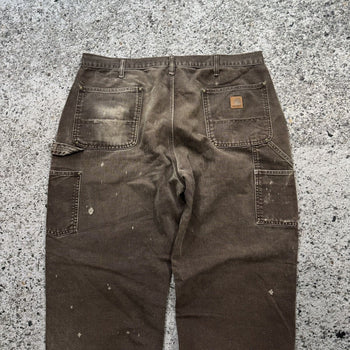 2000s Carhartt Brown Faded Thrashed Double Knee Pants