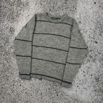 1980s LIGHT GREY WOOL KNIT SWEATER