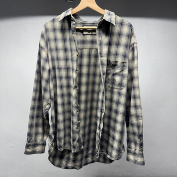 2000s Faded Plaid Grunge Flannel Shirt