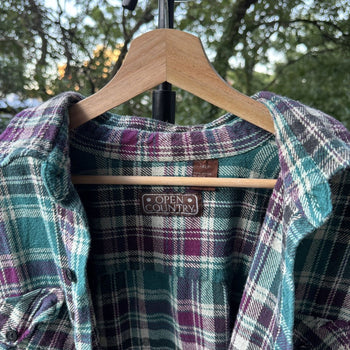 1990s Faded Plaid Flannel Shirt