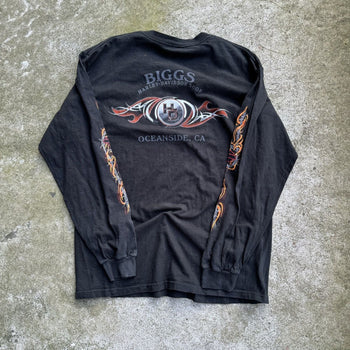 2000S HARLEY DAVIDSON WIRE FLAMES LOGO LONGSLEEVE TEE