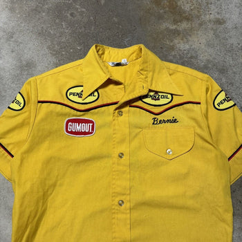 1950s 1960s PENNZOIL CHAPARRAL CHAIN STITCH BOWLING GARAGE SHIRT