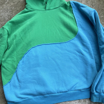 ERL SWIRL HOODIE GREEN BLUE