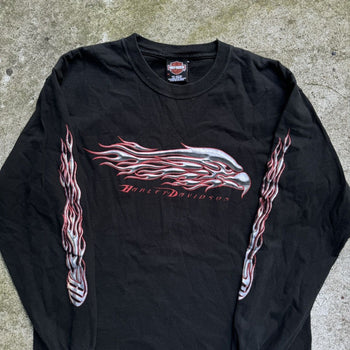 2000s HARLEY DAVIDSON METAL EAGLE VEGAS FLAME LONGSLEEVE