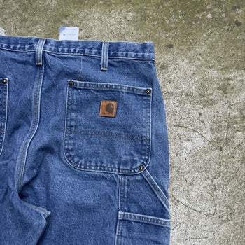 2000S CARHARTT BAGGY FADED DENIM DOUBLE KNEE JEANS