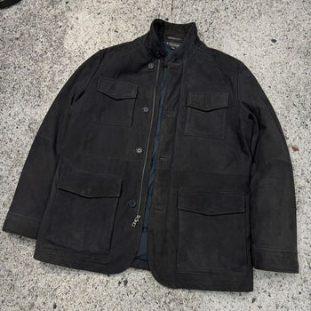 BROOKS BROTHERS BLACK HEAVY SUEDE JACKET