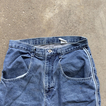 1990S/2000S Y2K BAGGY SKATER DENIM TRACK JEAN SHORTS JORTS