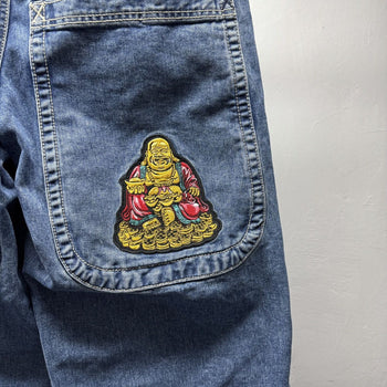 Jnco Buddah Dark Stone Baggy Wide Leg Skater Denim Jeans
