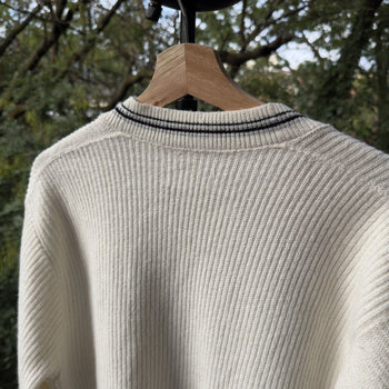 1960s Striped Acrylic Cardigan Sweater