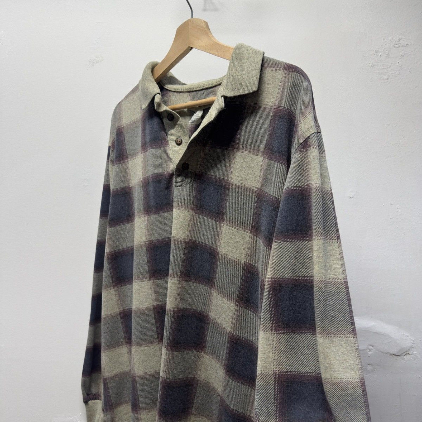 1990s Faded Brushed Plaid Shirt