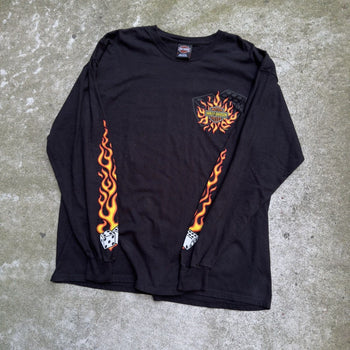 2000S HARLEY DAVIDSON DICE FLAMES LAS VEGAS LONGSLEEVE TEE