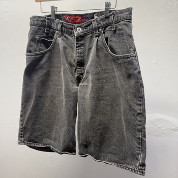 Vintage 1990s Levi’s Silvertab Made in USA Faded Black Loose Baggy Denim Shorts