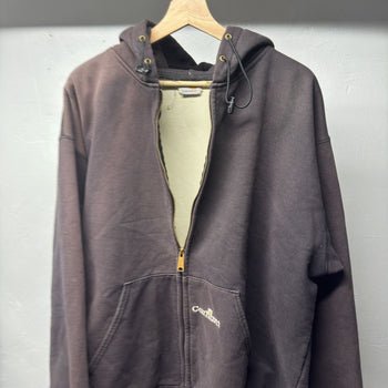 1990s Carhartt Thrashed Faded Distressed Thermal Lined Zip Up Hoodie