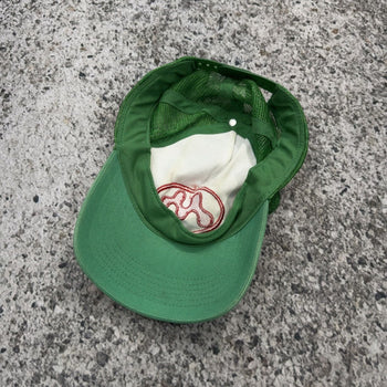 Mowalola Puff Puff OG Green Red Logo Trucker Hat