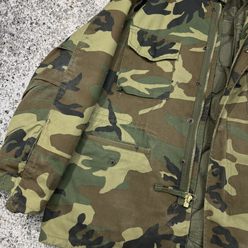 1980S FADED HEAVYWEIGHT LINED OVERSIZED CAMO JACKET