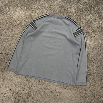 Camiseta de manga larga de algodón grueso acanalado con rayas Y2K de los años 2000