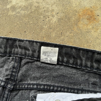 1990s LEVI'S 505 ORANGE TAB FADED BLACK STRAIGHT DENIM JEANS