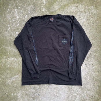 2000S HARLEY DAVIDSON FADED FLAME LONGSLEEVE TEE