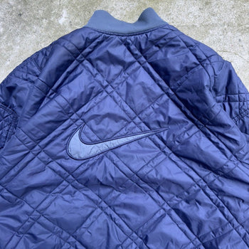 1990s NIKE REVERSIBLE BIG LOGO BLUE BOMBER JACKET XL