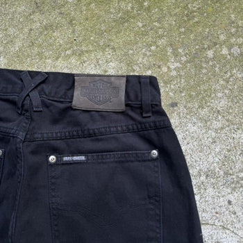 2000S HARLEY DAVIDSON BAGGY WIDE LEG BLACK CARPENTER JEANS