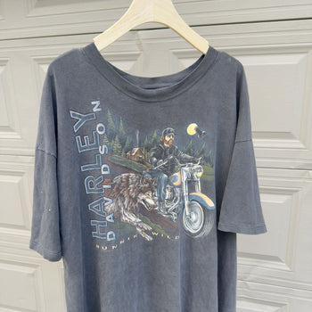 1990s Harley Davidson Running Wild Thrashed Faded Tee