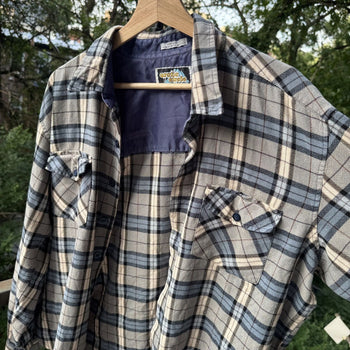 1990s Faded Plaid Flannel Shirt