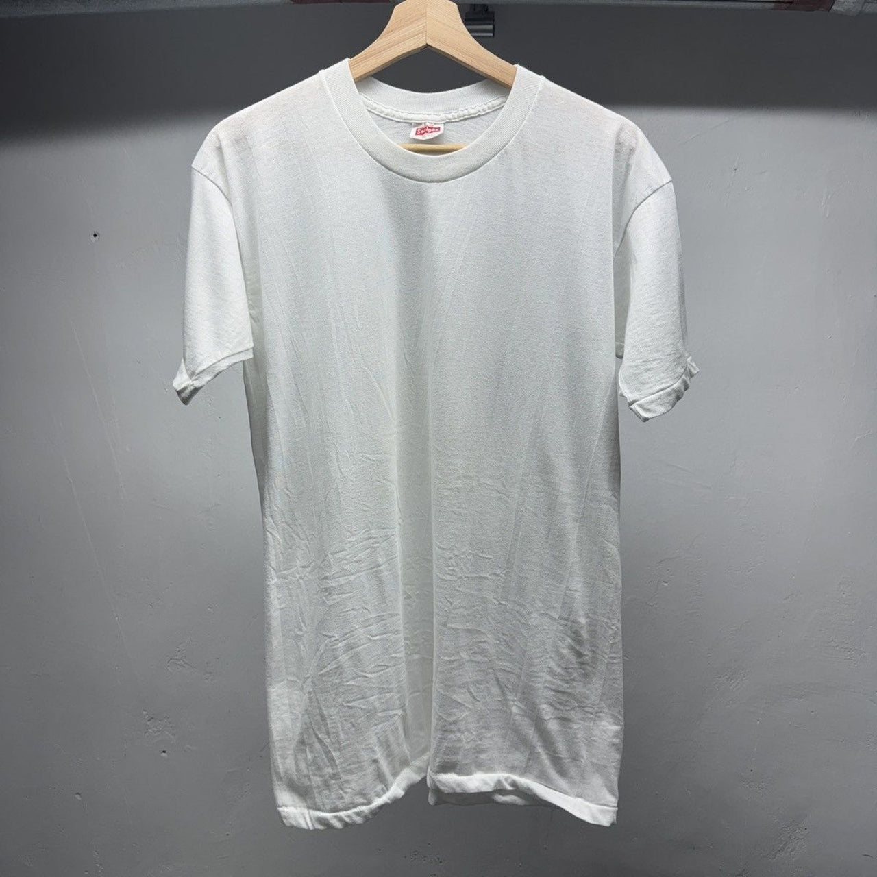 1980s Paper Thin Blank White Single Stitch Tee