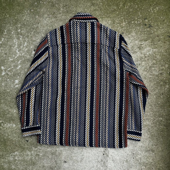 WAX LONDON VERTICAL STRIPE WHITING OVERSHIRT