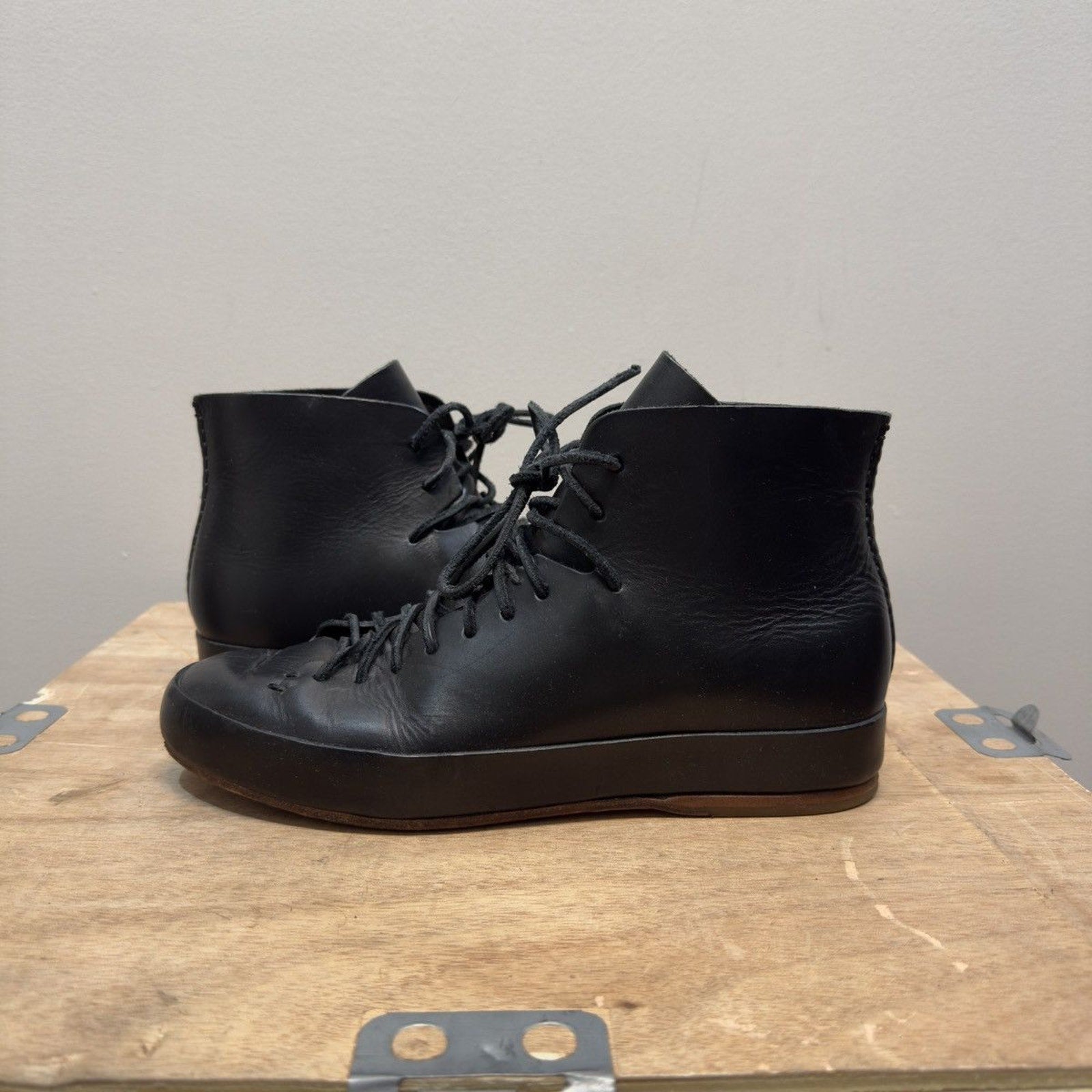 Feit Handsewn High Black Leather Shoes