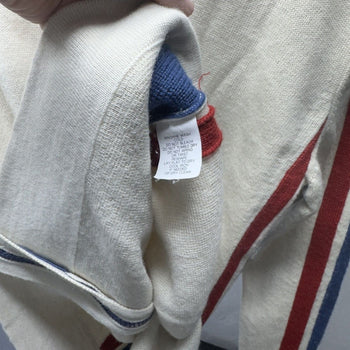 2000s J Crew Acrylic Wool Striped Zip Up Sweater