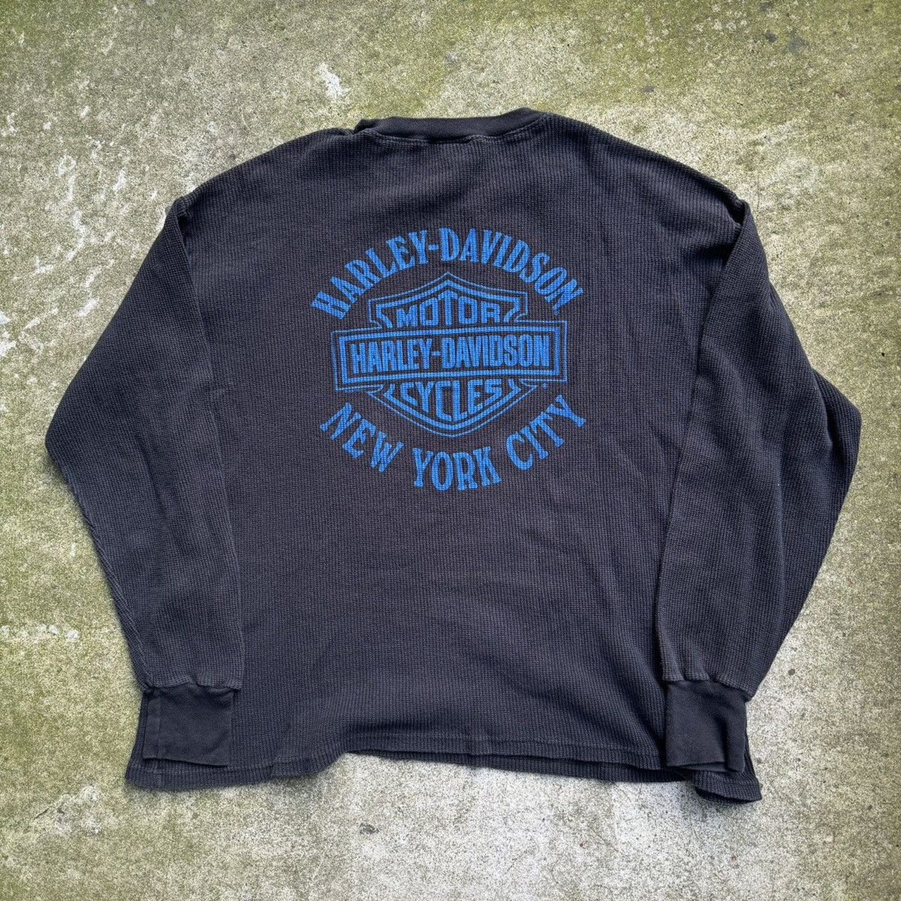 1990S HARLEY DAVIDSON FLAME LOGO THERMAL LONGSLEEVE NYC