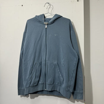 2000S NIKE BLUE TONAL MINI SWOOSH ZIP UP HOODIE