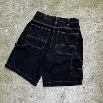 2000S Y2K BAGGY BLACK DENIM SKATER JEAN SHORTS JORTS