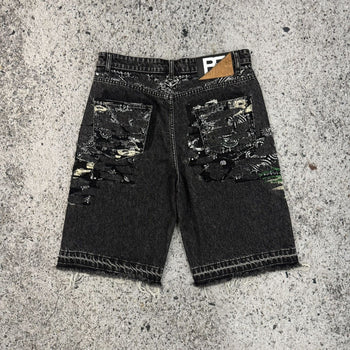 Pantalones cortos vaqueros con doble rodilla y diseño de dados Baby Face Originals