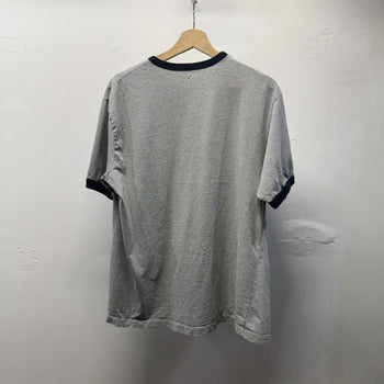 2000s Gap Faded Grey Navy Ringer Tee