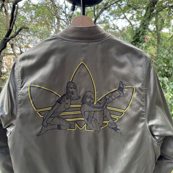 2004 Adidas Soccer Girls Bomber Jacket Thrashed Faded
