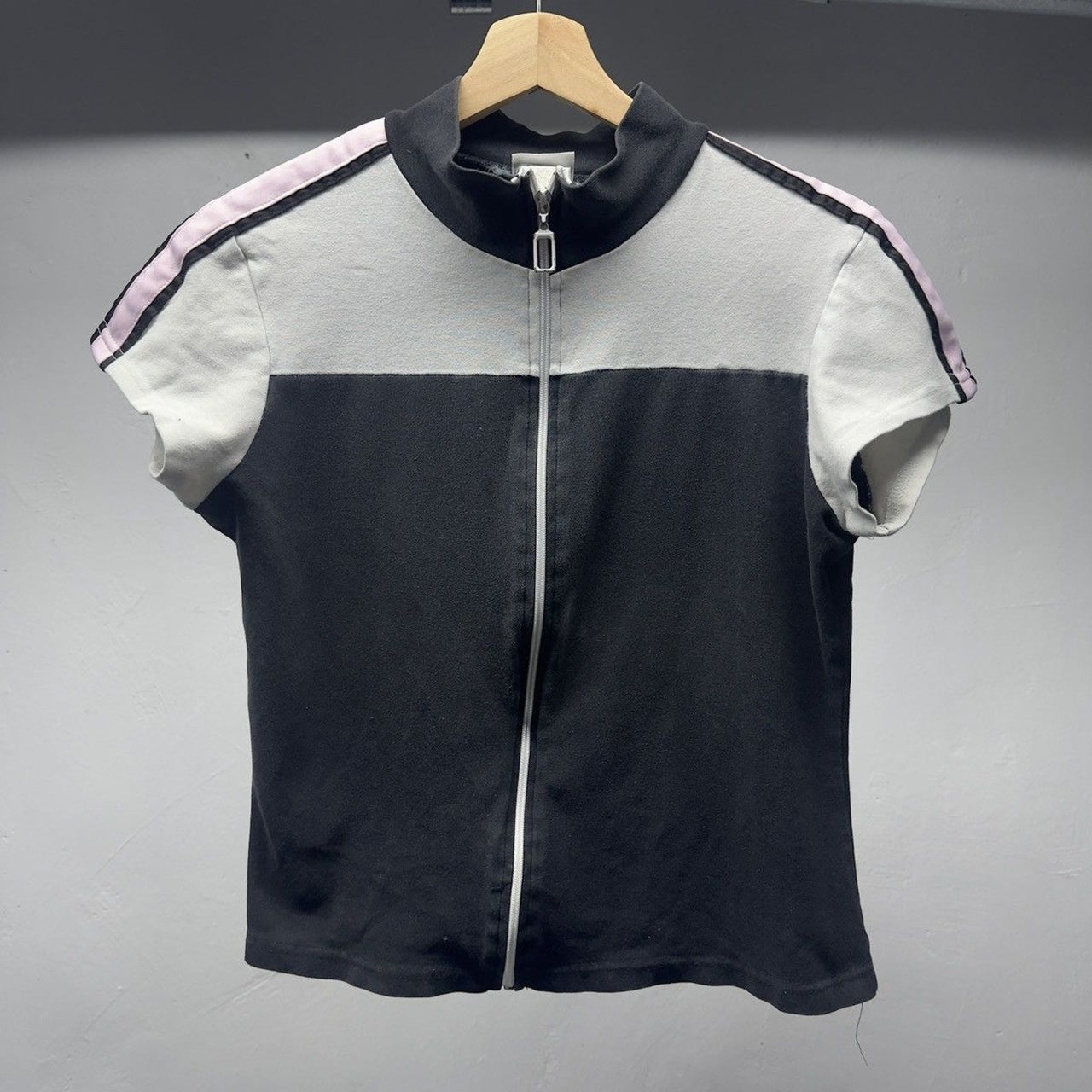 1990s Mock Neck Sport Full Zip Shirt