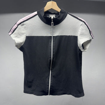 1990s Mock Neck Sport Full Zip Shirt