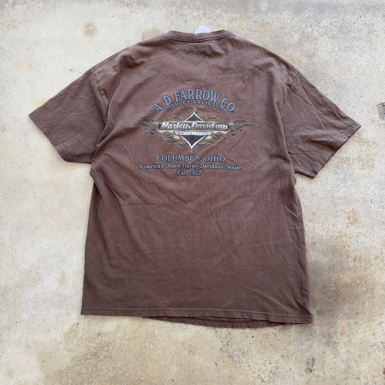 2010S HARLEY DAVIDSON BIKER GIRL TEE FADED BROWN