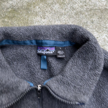 Polar PATAGONIA con cremallera completa, años 90, fabricado en EE. UU., color gris