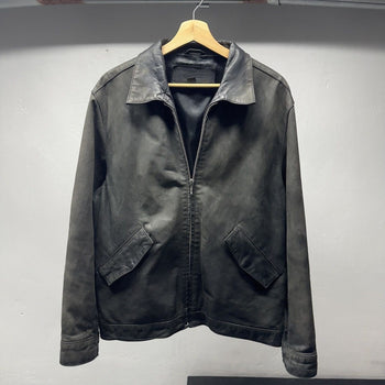 2000s Faded Black Leather Blouson Jacket