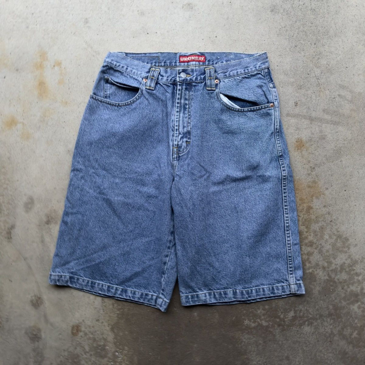 1990S/2000S Y2K UNIONBAY BAGGY FADED DENIM SKATER JEAN SHORTS JORTS