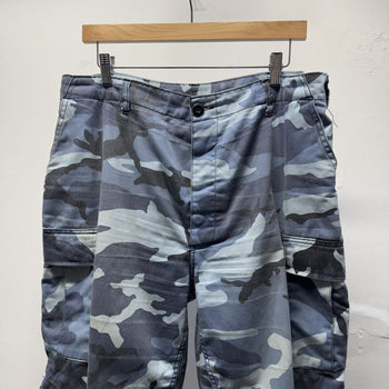 Vintage 2000s Faded Blue Camo Cargo Shorts