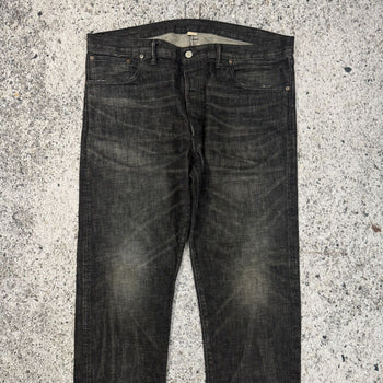 RRL SLIM JAPANESE SELVEDGE BLACK DENIM JEANS