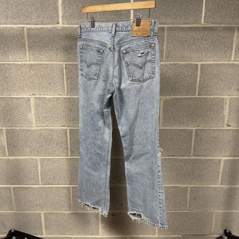 1990s Levi’s Thrashed Faded Distressed Flare Jeans