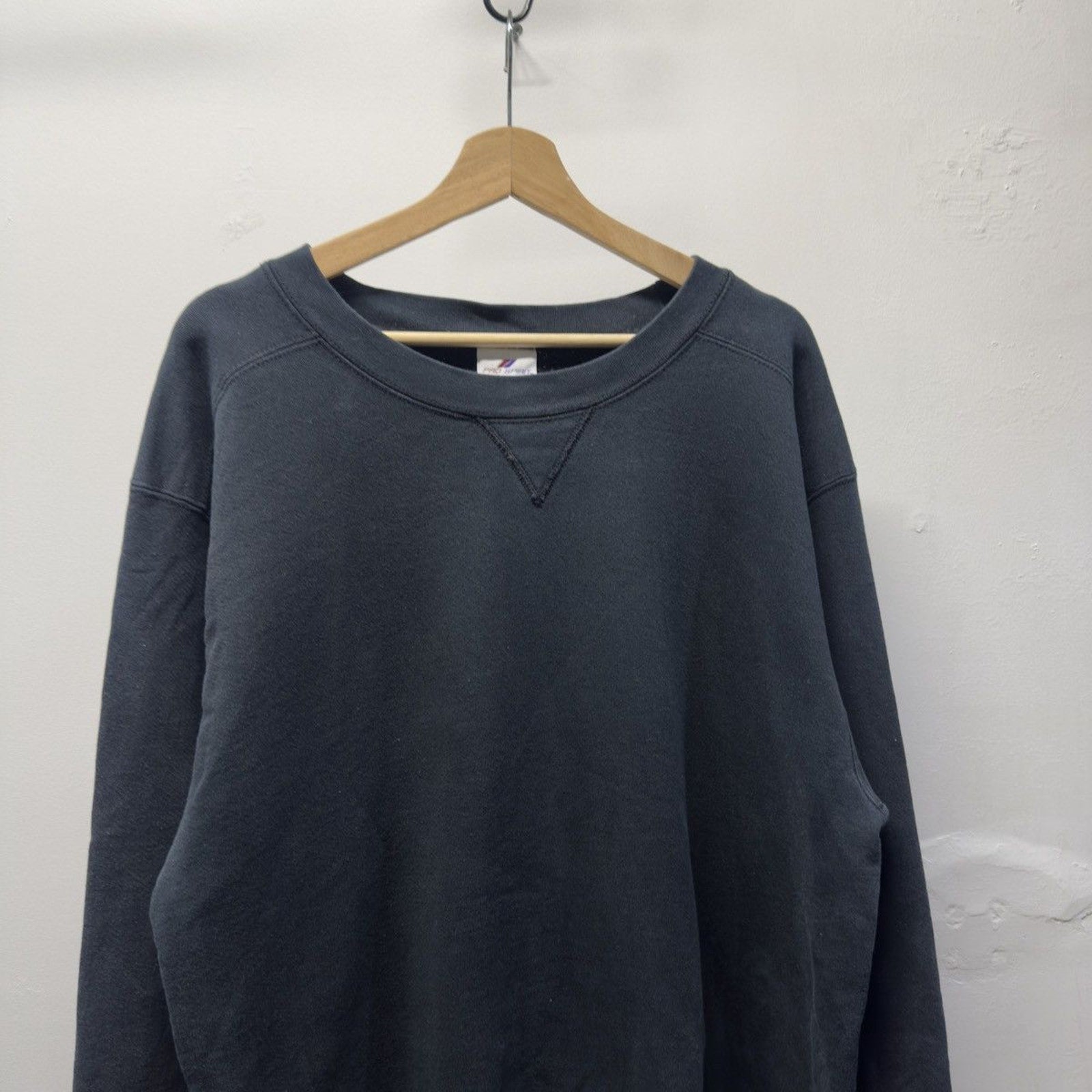 Vintage 1990s Made in USA Faded Black Blank Sweatshirt