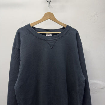 Vintage 1990s Made in USA Faded Black Blank Sweatshirt