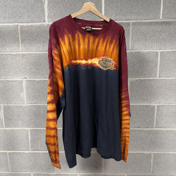 2000s Harley Davidson Tie Dye Flame Longsleeve Tee